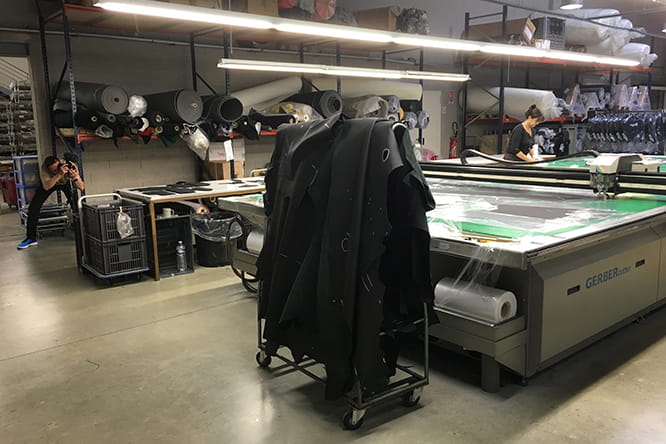 The Taurus machine automatically cutting the parts for a jacket