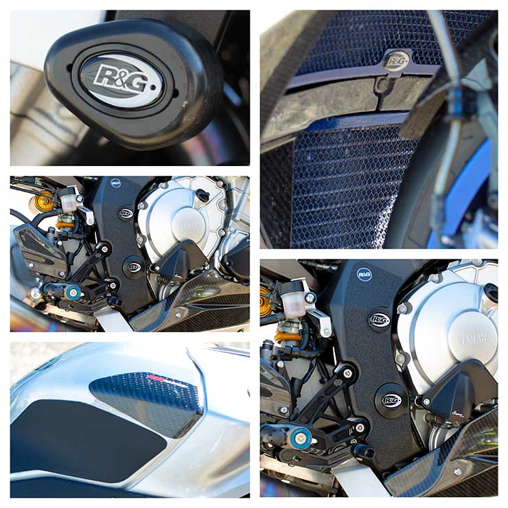 Yamaha R1M , R&G Tank Sliders, Boot Guard, Radiator and oil cooler grill protection