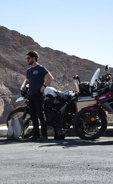 The Tempest Two ride to the Sahara on Triumph Tiger 800s