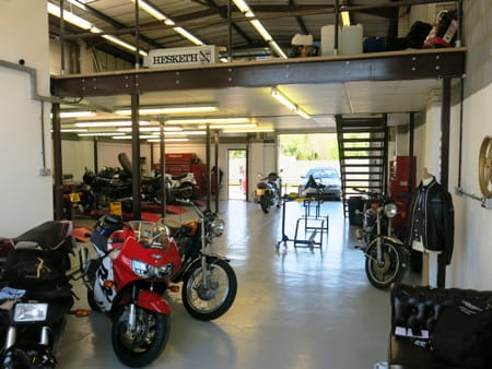 Hesketh HQ complete with a Norton and a Honda