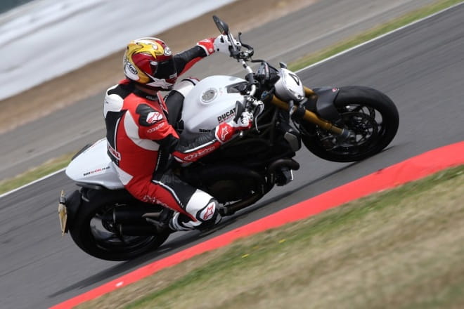 Bike Social's Marc Potter on a Monster 1200S at Silverstone