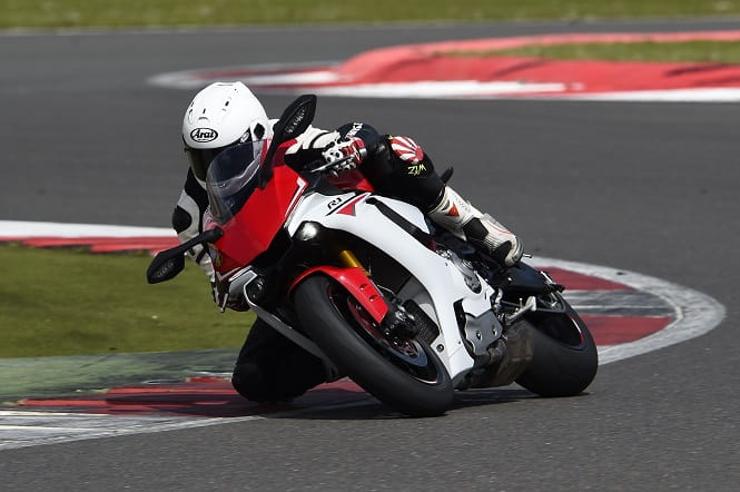 Highly experience road tester Bruce Dunn gets to grips with the R1 at Silverstone
