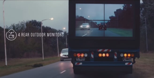 Real-time video feed projecting the road ahead