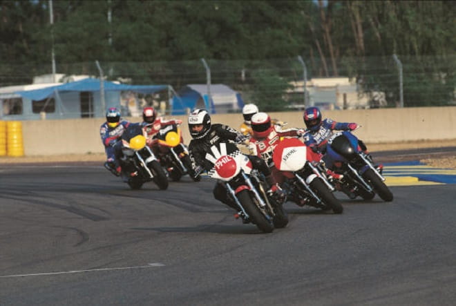 Modified XJR1200's with Phil Read leading