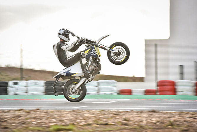 Road Tester Roland Brown gets the Sporty Single Supermoto's front up