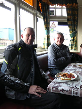 Andy and Lee stopping in at the Victoria Biker's Pub in Coalville