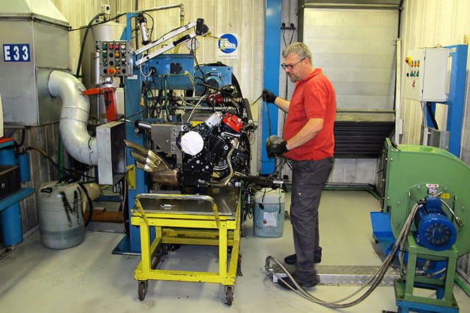 F3 engine being prepared for hot testing