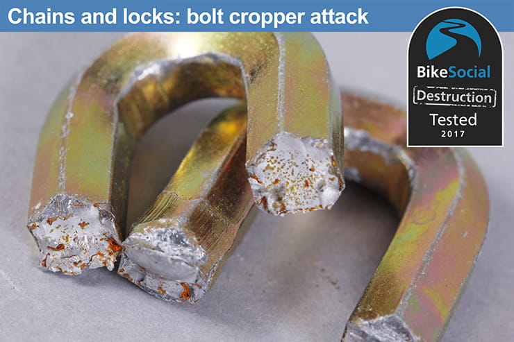 Abus City Chain 1010 after a bolt cropper attack