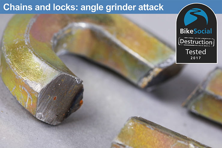 Abus City Chain 1010 after an angle grinder attack