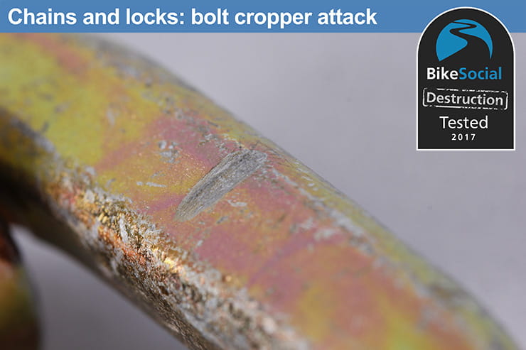 Abus Granit 58 Lock and Chain after a bolt cropper attack