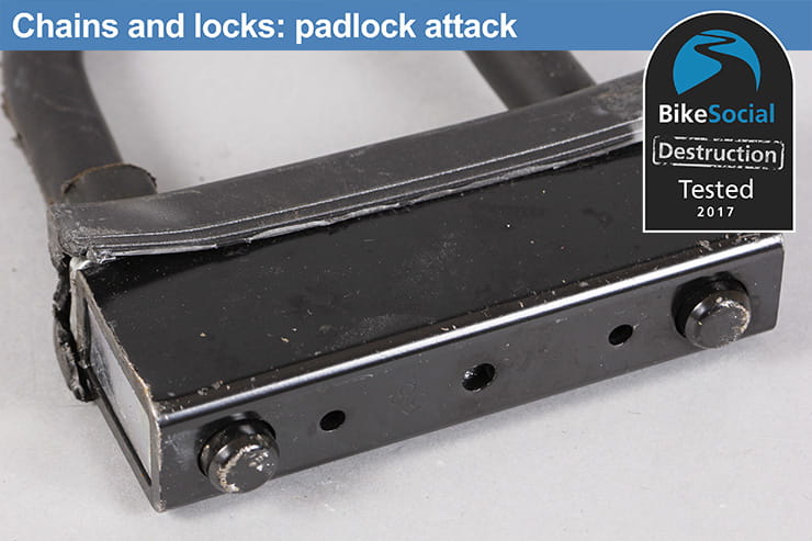Abus Granit 58 Lock and Chain after a padlock attack