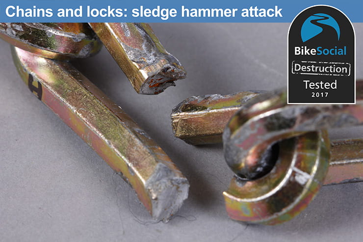 Abus Granit CityChain X-Plus after sledge hammer attack