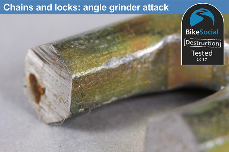 Abus Granit CityChain X-Plus after an angle grinder attack