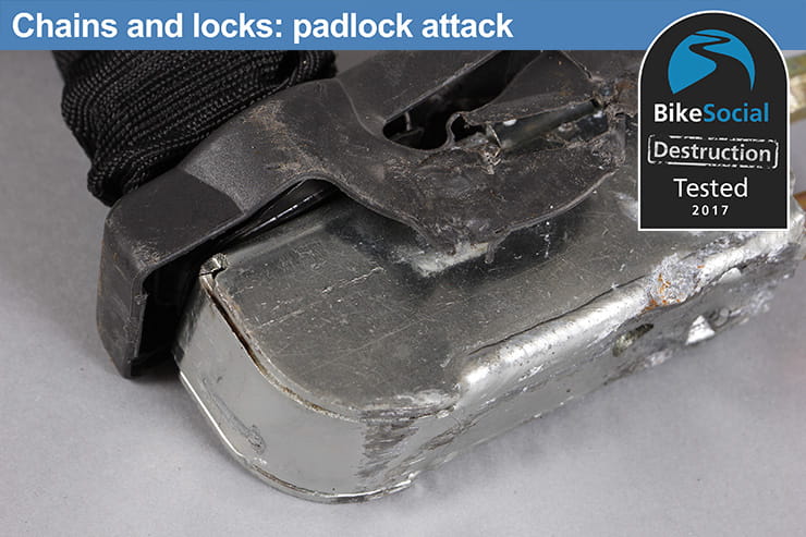 Abus Granit CityChain X-Plus after a padlock attack