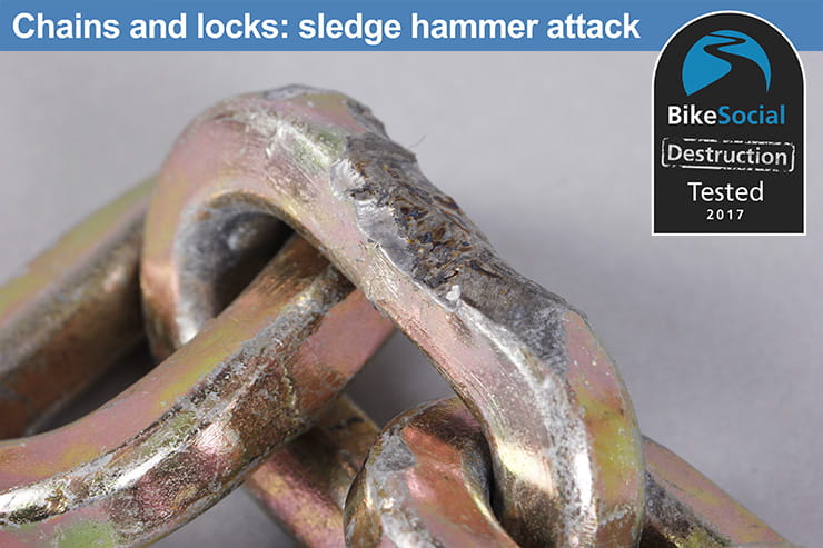 Abus Granit Power Chain 37 after hammer attack