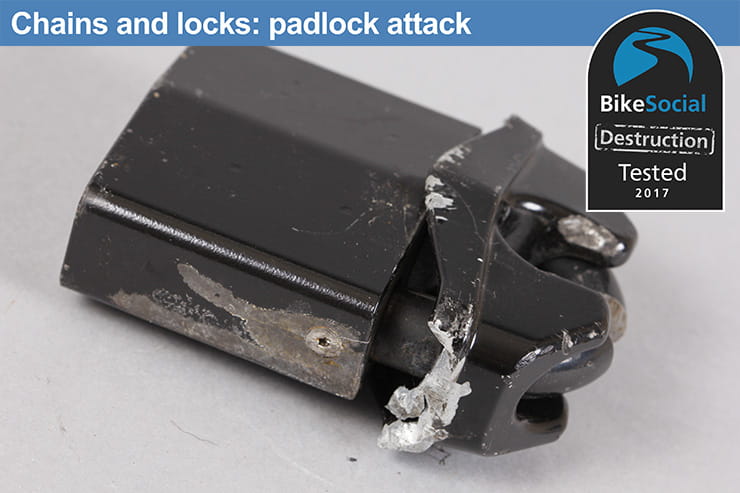 Abus Granit Power Chain 37 after padlock attack