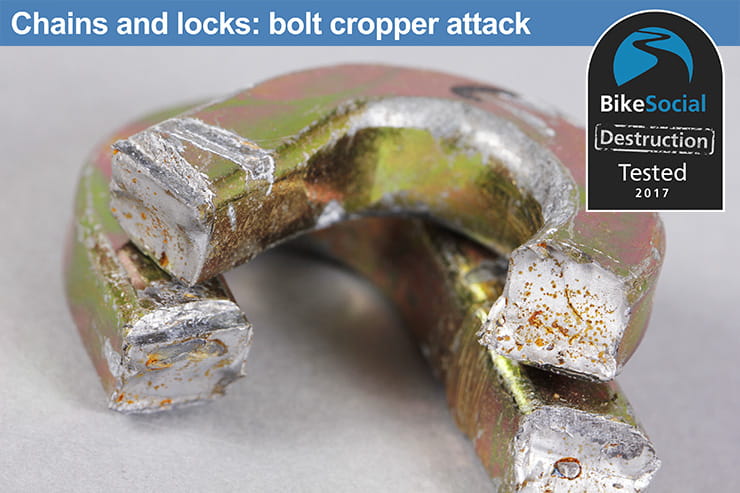 Abus Platinum Chain 34 after a bolt cropper attack
