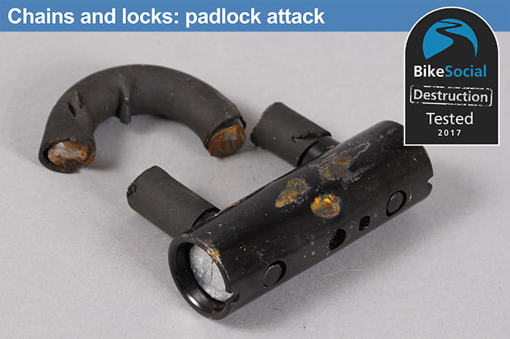 Oxford HD chain and padlock after a padlock attack