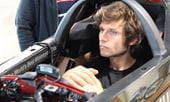 Guy Martin in his record attemping Triumph motorcycle