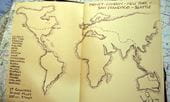 a hand drawn map of the world