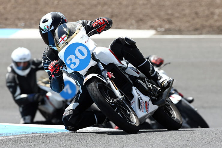 Pro-am race bikes at Knockhill