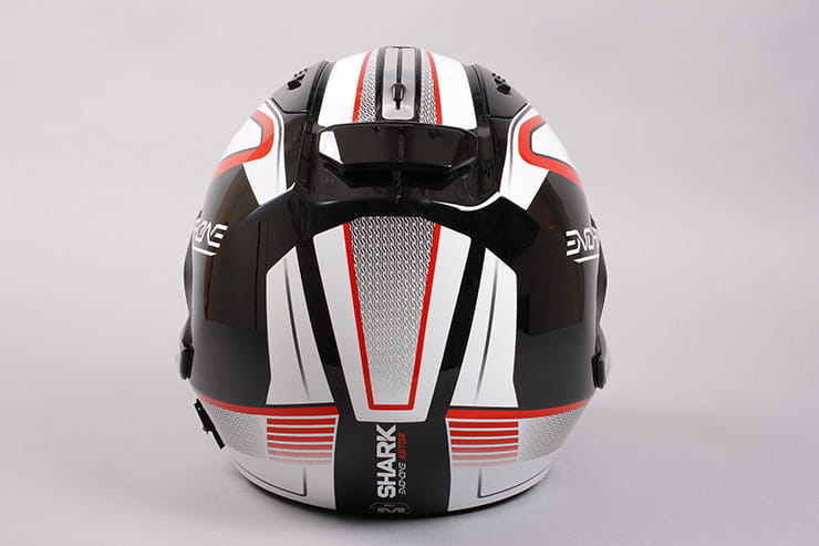 Evo-One motorcycle helmet rear view