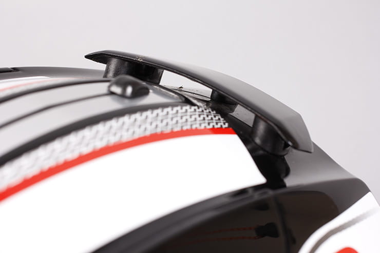 Evo-One motorcycle helmet rear ventilation