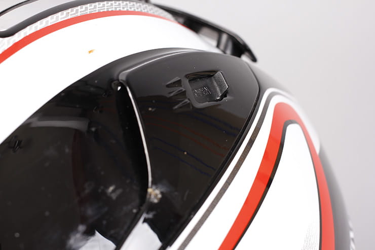 Evo-One motorcycle helmet rear ventilation vents