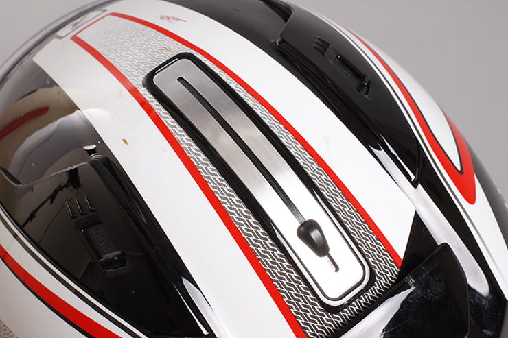 Evo-One motorcycle helmet sun visor mechanism