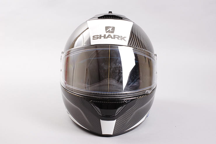 Tested: Shark Spartan helmet review front view visor down
