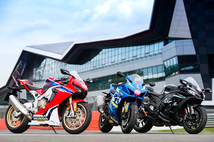 Three superbikes on track at Silverstone