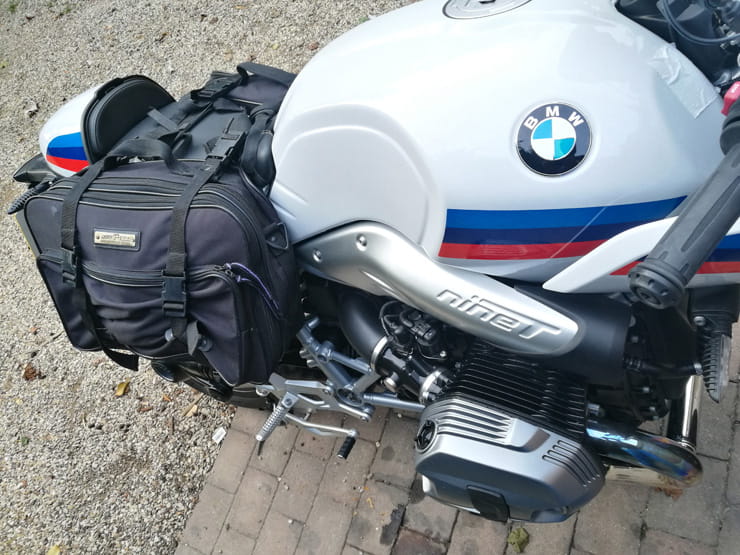 BMW 2017 R NineT Racer with luggage attached