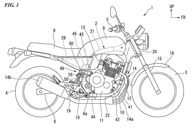 Honda CB1100 patent drawing
