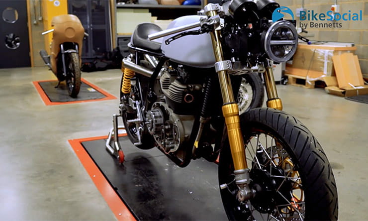 Two stripped Royal Enfield Continental GTs