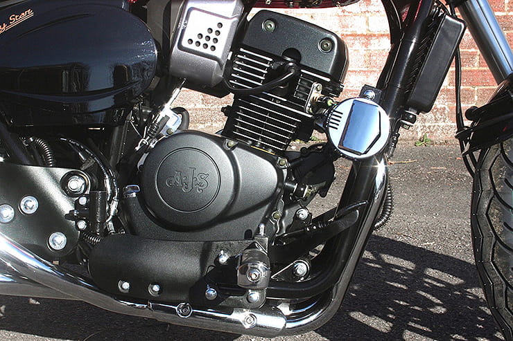 A 125cc cruiser from AJS – surely a contradiction in terms. Full of chrome and big slash cut pipes for under £3k
