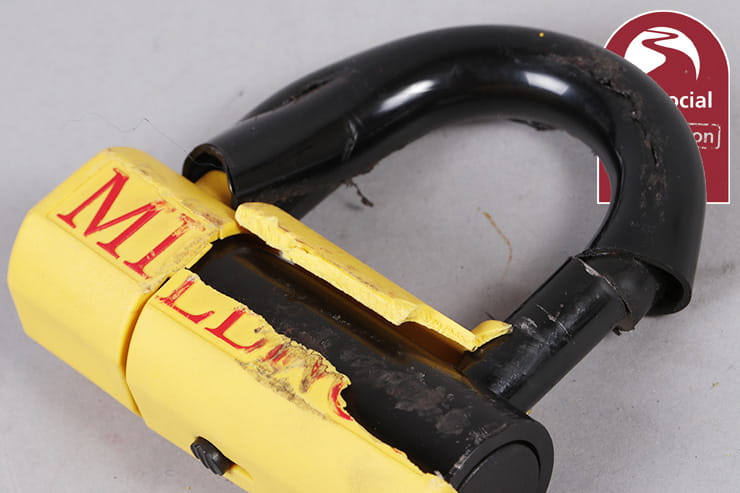 Full destruction test review of the Milenco Dundrod U-lock, which can be used to secure a chain or on its own as a disc lock. Is it worth the money?