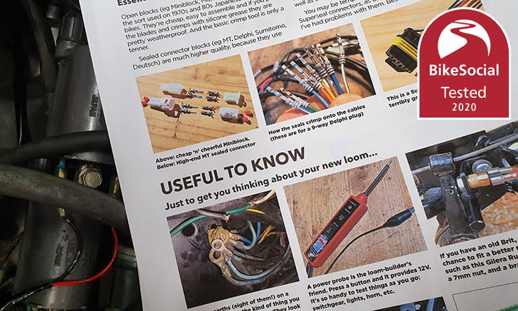 Understanding how to fully rewire a motorcycle – or just modify the loom – can be daunting, but the Rupe’s Rewires guidebook gives step-by-step advice