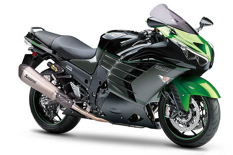 Kawasaki’s longstanding rocket-ship hyperbike, the ZZR1400, a brilliant machine that has more gloriously smooth mid-range than the supercharged H2 SX and costs considerably less!