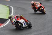 Andrea Iannone leads Dani Pedrosa at Sachsenring last time out