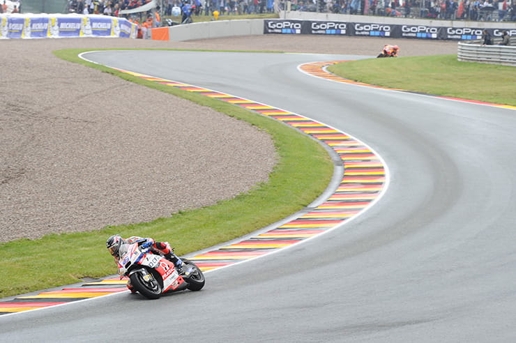Scott Redding finds the dry line at Sachsenring