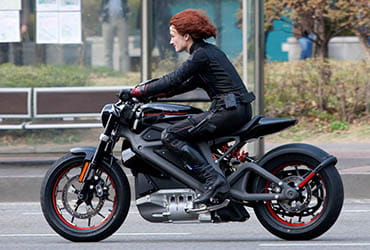 Black Widow on Harley-Davidson