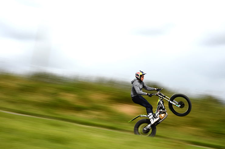 Dougie Lampkin gets some practice in ahead of his world record attempt