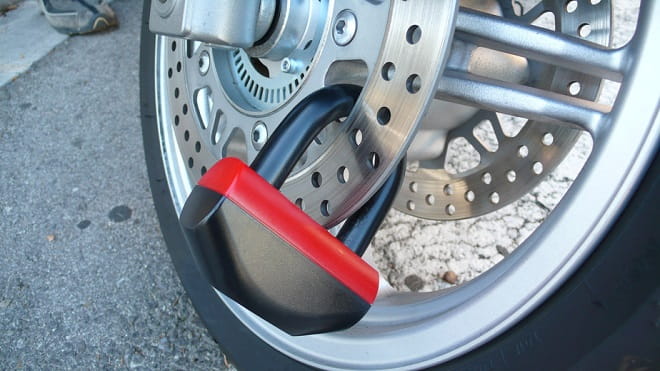 Disc lock on motorcycle