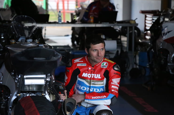 Guy Martin at Castle Combe this week for the Dunlop TT tyre test