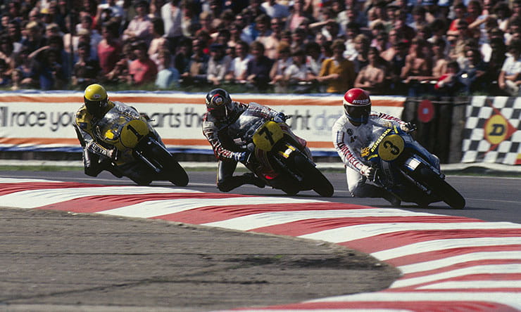 Wil Hartog,  Barry Sheene and Kenny Roberts - Silverstone 1979