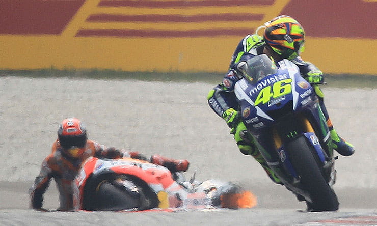 Rossi and Marquez clash