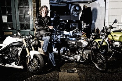 James May at home with some of his bike collection. Picture copyright Adam Duckworth