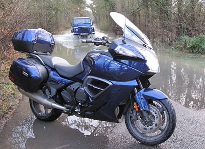 Triumph's 1200 Trophy SE will take you most places, just not through floods!