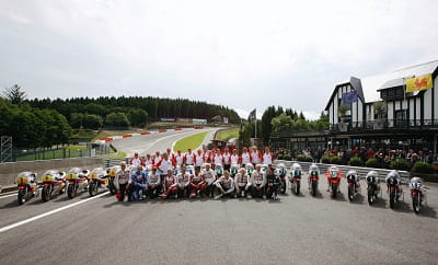 Legendary race bikes and racers line up at Spa