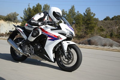 Honda's CBR500R looks like a mini Blade, especially in white, red and blue colour scheme.